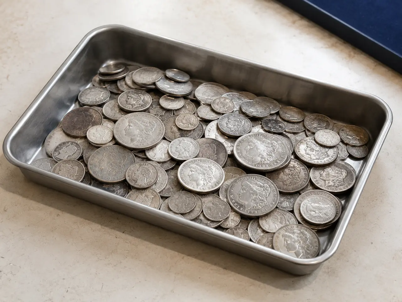 Silver Coins prepared for review